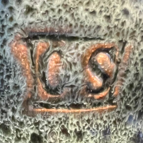 Pair of Handcrafted Green Glaze CS Pottery Mugs w/ Large Black Speckles - Picture 13 of 13